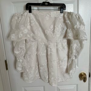 White bridal romper